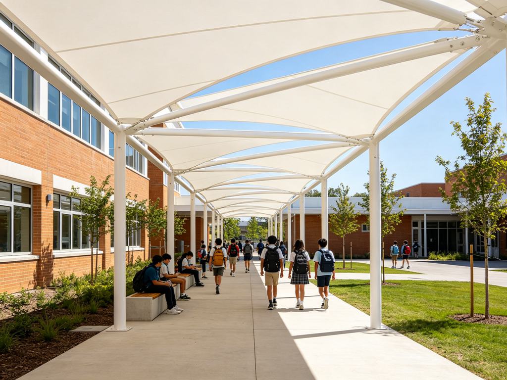 连廊膜结构造型3-学校连廊