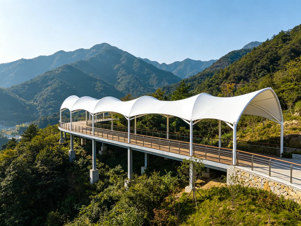 连廊膜结构造型6-景区连廊