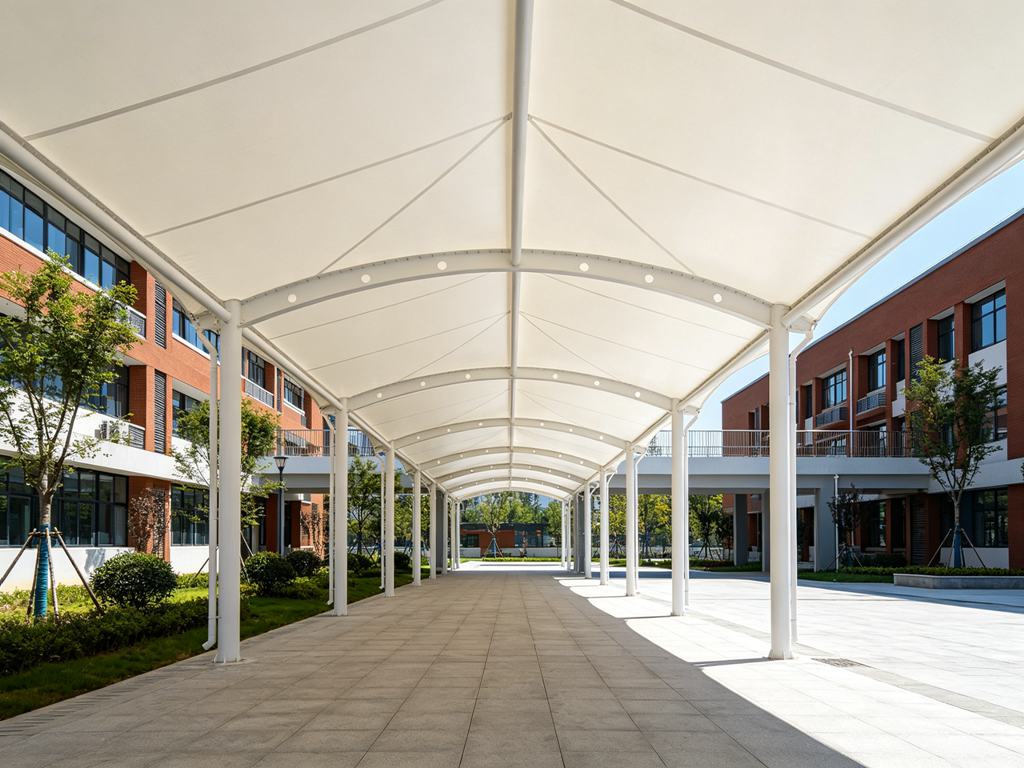 连廊膜结构造型19-学校风雨连廊