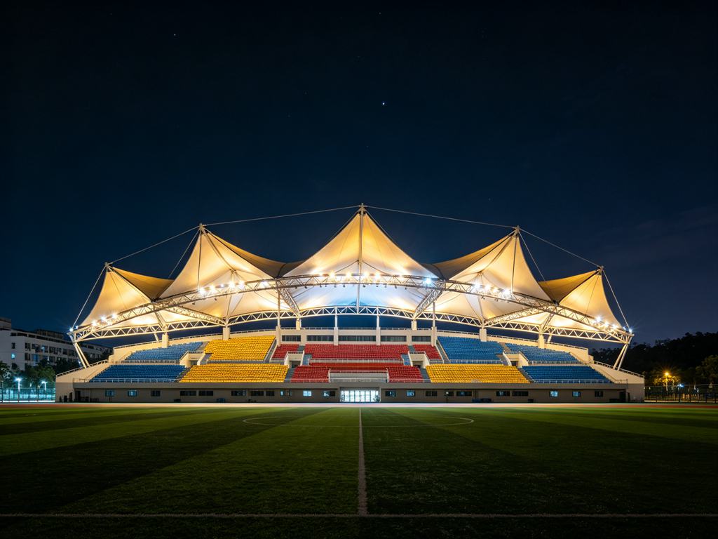 体育场馆膜结构造型9-夜景灯光