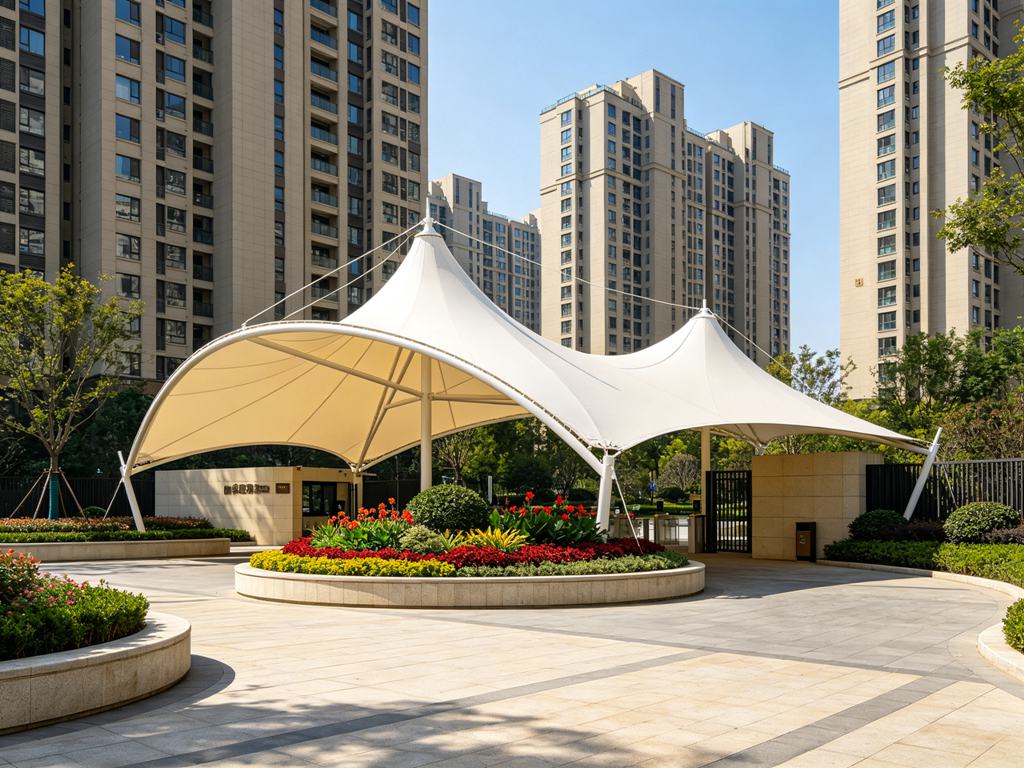 广场景观膜结构造型2-小区入口
