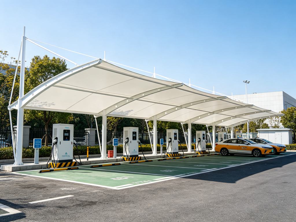 充电站膜结构造型8-出租车